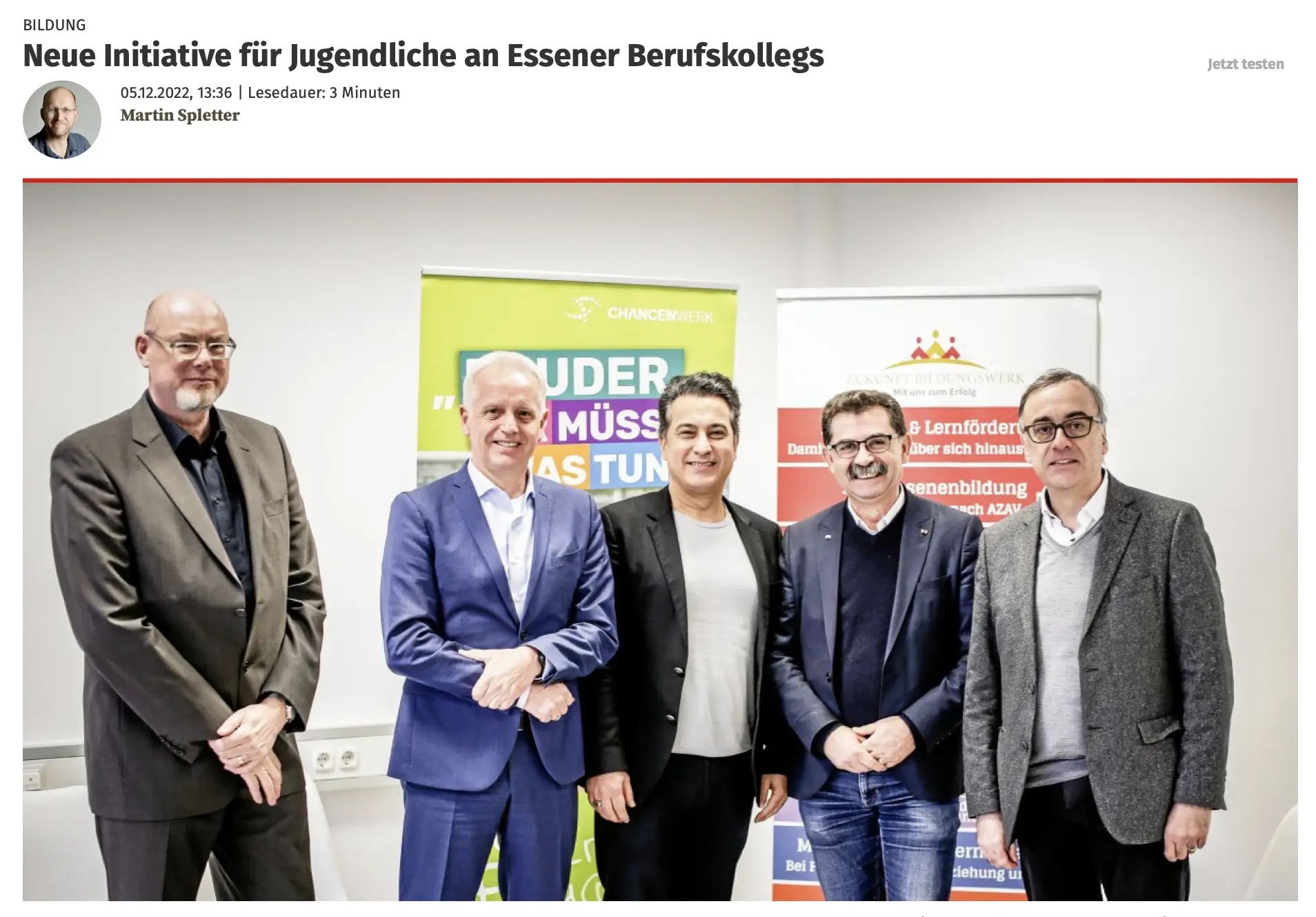Neue Initiative an Essener Berufskollegs