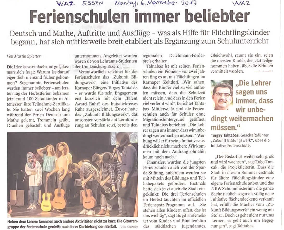 Presse WAZ Ferienschulen 2017