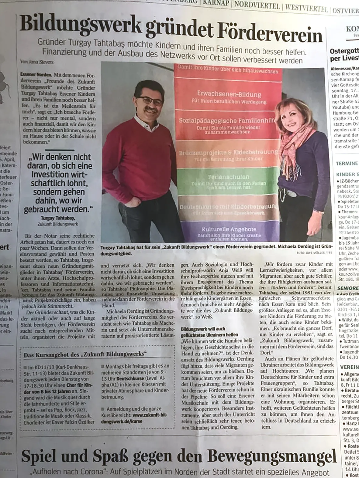 Presseartikel zur Gründung des Fördervereins
