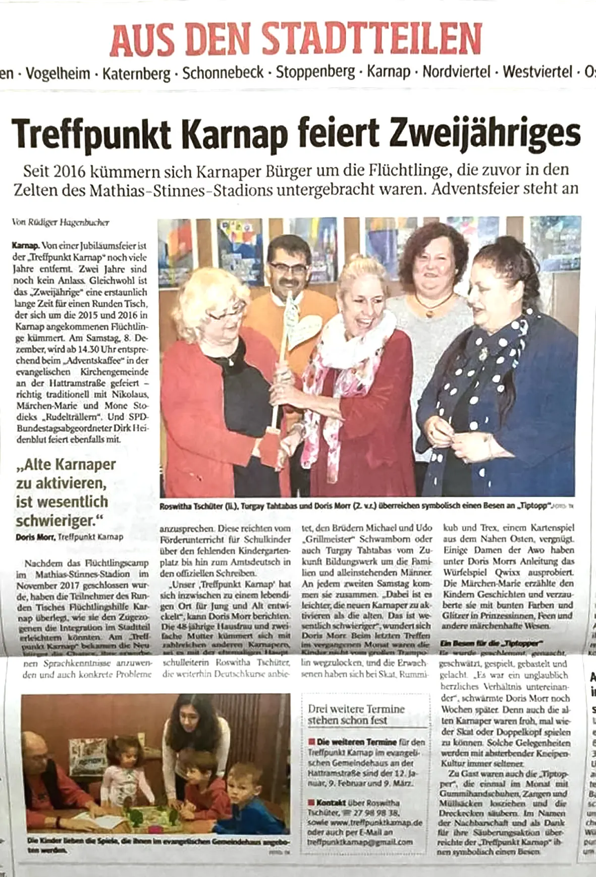 Presseartikel zum Treffpunkt Karnap